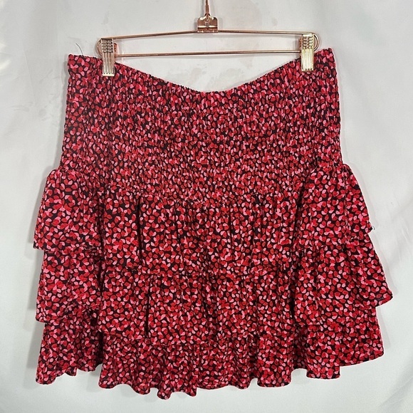 Michael Michael Kors smocked tiered petal print mini skirt size L - Picture 1 of 3